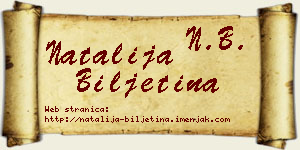 Natalija Biljetina vizit kartica